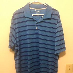 Adidas blue striped polo